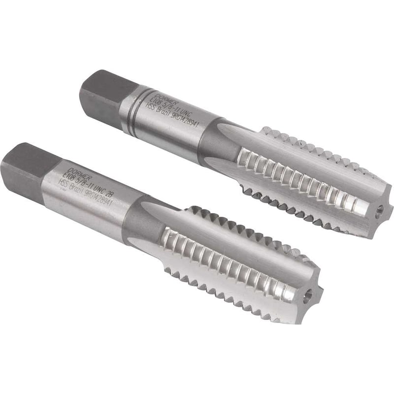 Macho manual de aço rápido 5/8" UNC, jogo com 2 peças