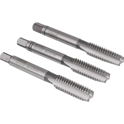 Macho manual de aço rápido 1/4" UNC, jogo com 3 peças, E108