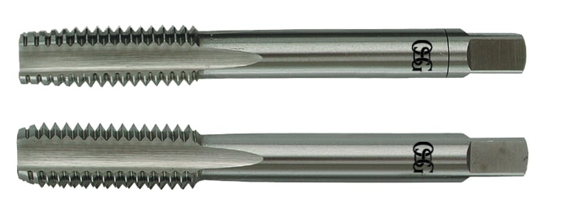 Macho manual de aço rápido 1/2" UNF, jogo com 2 peças