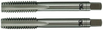 Macho manual de aço rápido 1/4" UNF, jogo com 2 peças
