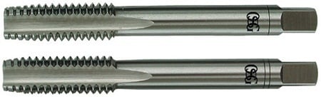 Macho manual de aço rápido 1/4" UNF, jogo com 2 peças