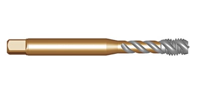 Macho máquina HSS-E PM, 16 mm x 1 mm, com canal helicoidal, DIN 374, EX10M16X1.0