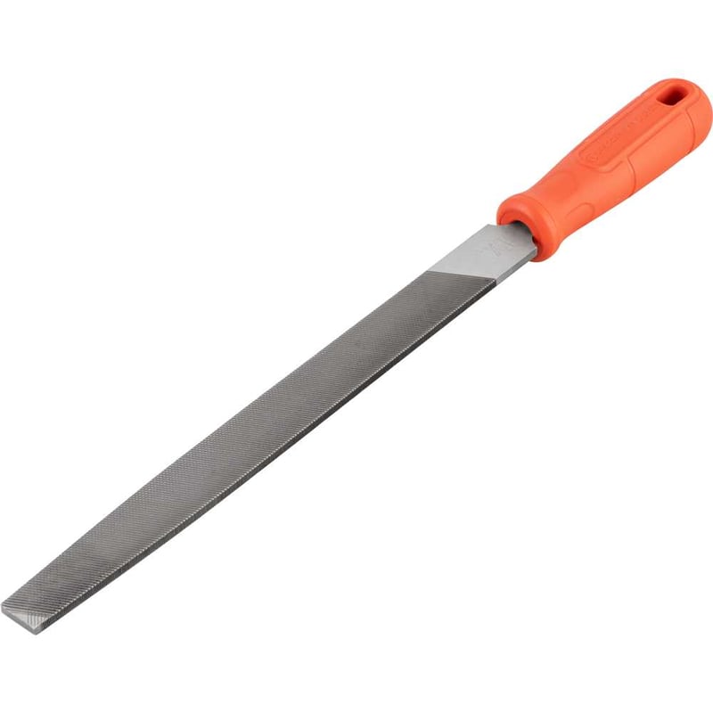 Lima chata bastarda, 10", com cabo plástico
