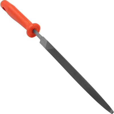 Lima triangular delgada, 4", com cabo