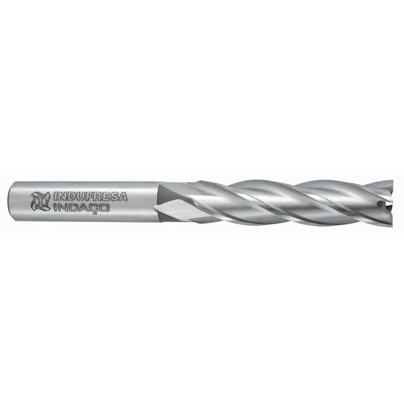 Fresa de topo, em aço rápido, 5/16", com 4 cortes, DIN 844AN 1501, INDAÇO