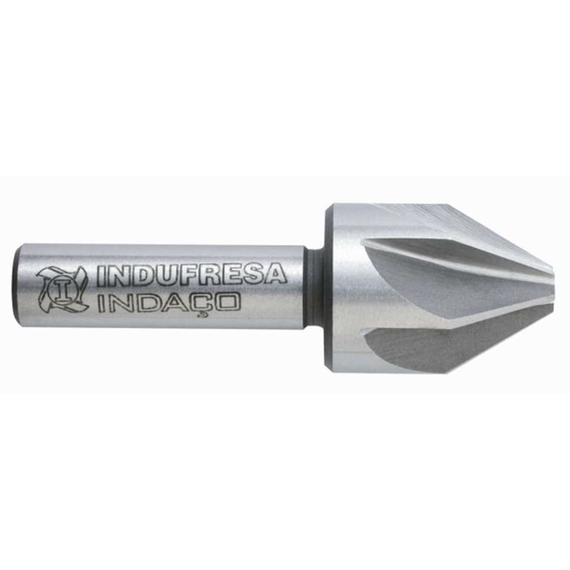 Escareador de aço 20 mm 60 graus capacidade 5,0 a 20,0 mm, haste cilíndrica 10 mm DIN 334A, INDAÇO