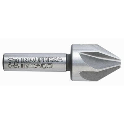 Escareador de aço 25 mm 90 graus, capacidade 7,0 a 25,0 mm, haste cilindrica 12 mm DIN 335A, INDAÇO