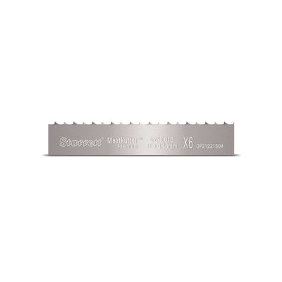 Lâmina de serra fita aço carbono para cortar carne, 2,06 m x 16 mm x 0,46 mm, 6 dentes Skip, Meatkutter Premium MKP