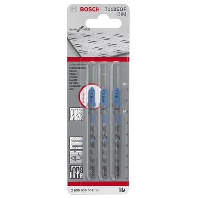 Lâmina de serra tico-tico, encaixe T, T-118-EOF