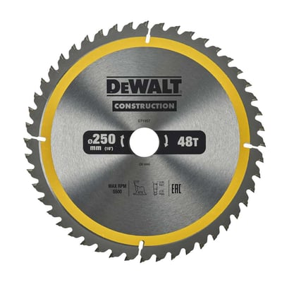 Lâmina de serra circular, 250 mm x 30,0 mm x 2,18 mm, 48 dentes de metal duro, para madeira, DT1957-QZ