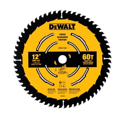 Lâmina de serra circular, 12" (305 mm) x 25,4 mm x 2,0 mm, 60 dentes de metal duro, para madeira, DWA11260