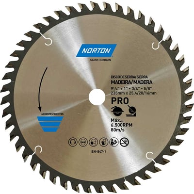 Lâmina de serra circular, 235 mm, furo 25,4 mm/20 mm/16 mm, 48 dentes, 70184632478