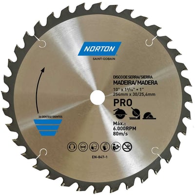 Lâmina de serra circular, 254 mm, furo 30 mm/25,4 mm, 36 dentes, 70184632482