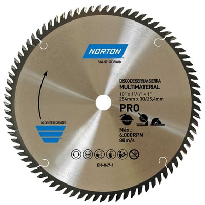 Lâmina de serra circular, 254 mm, furo 30 mm/25,4 mm, 80 dentes, 70184632485