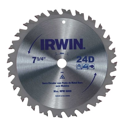 Lâmina de serra circular com dentes de metal duro, 184 mm x 20 mm, 24 dentes, IW14107