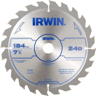 Lâmina de serra circular com dentes de metal duro, 184 mm x 20 mm, 24 dentes, 1863653