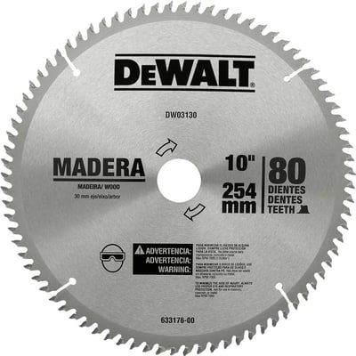 Lâmina de serra circular com dentes de metal duro/vídea, 254 mm x 30 mm, 80 dentes