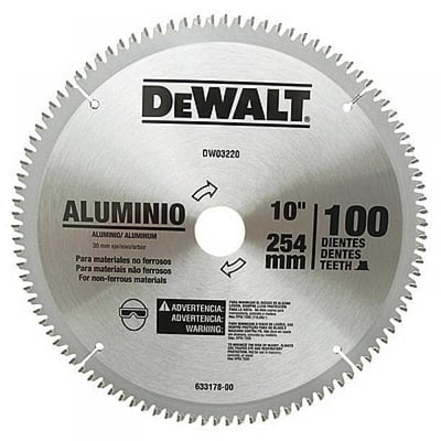 Lâmina de serra circular com vídea, para alumínio, 254 mm x 30 mm x 100 dentes