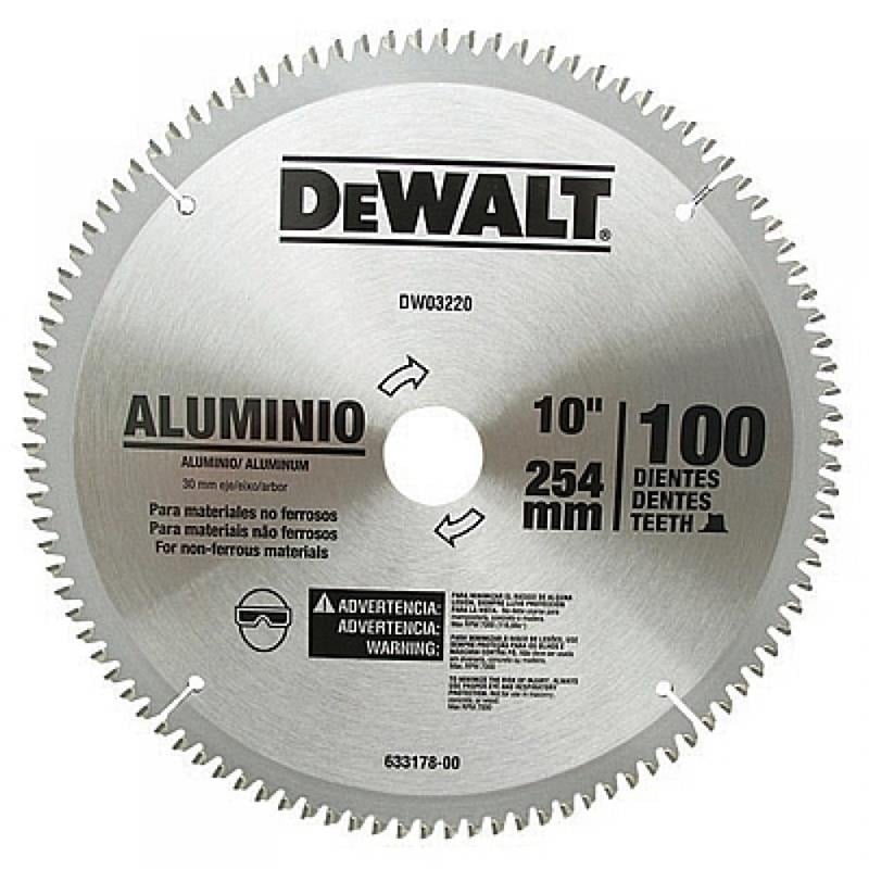 Lâmina de serra circular com vídea, para alumínio, 254 mm x 30 mm x 100 dentes