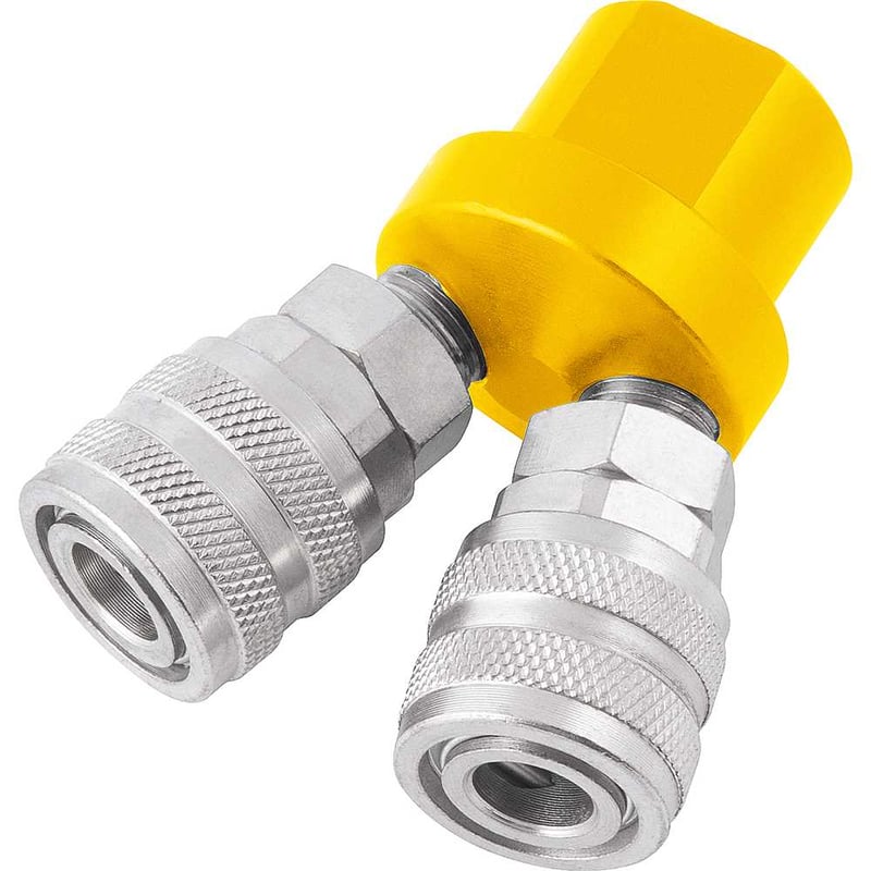 Engate rápido de 1/4", rosca fêmea 1/4" NPT, duplo