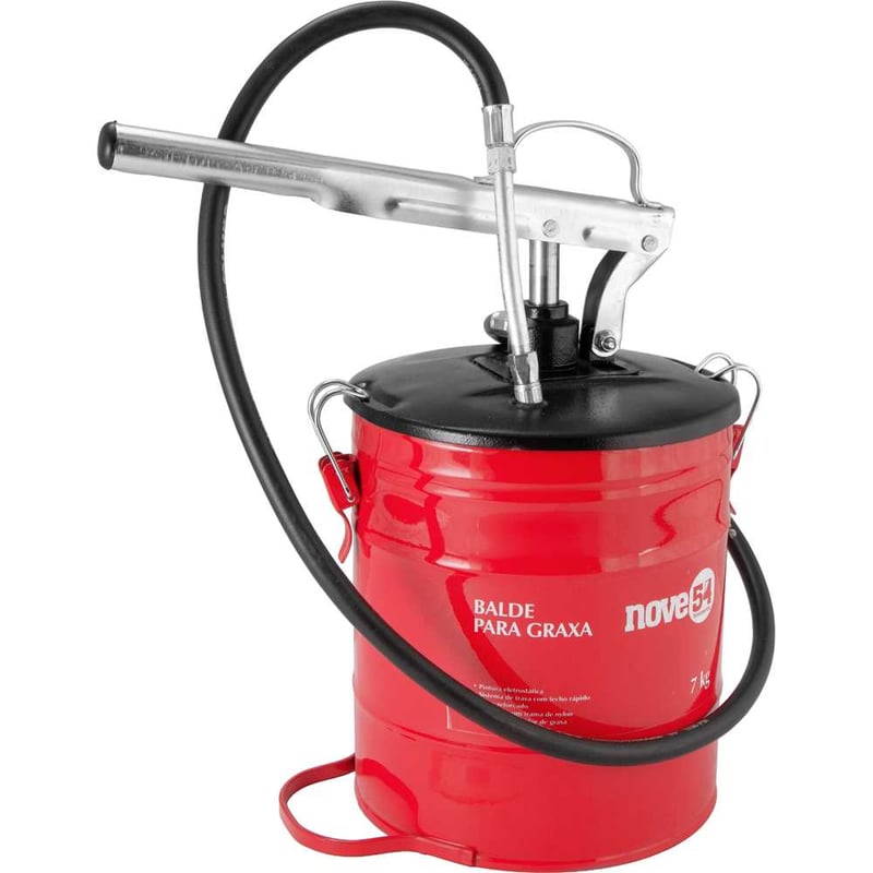 Bomba manual para graxa, com reservatório para 7 kg