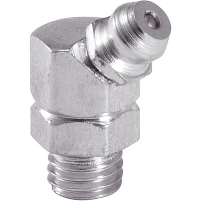 Graxeira curva 1/4" UNF, 45°, 28 fios
