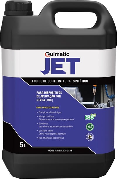 Fluído para corte, 5 litros, metais ferrosos, aço inox e metal duro, JET, QJ2