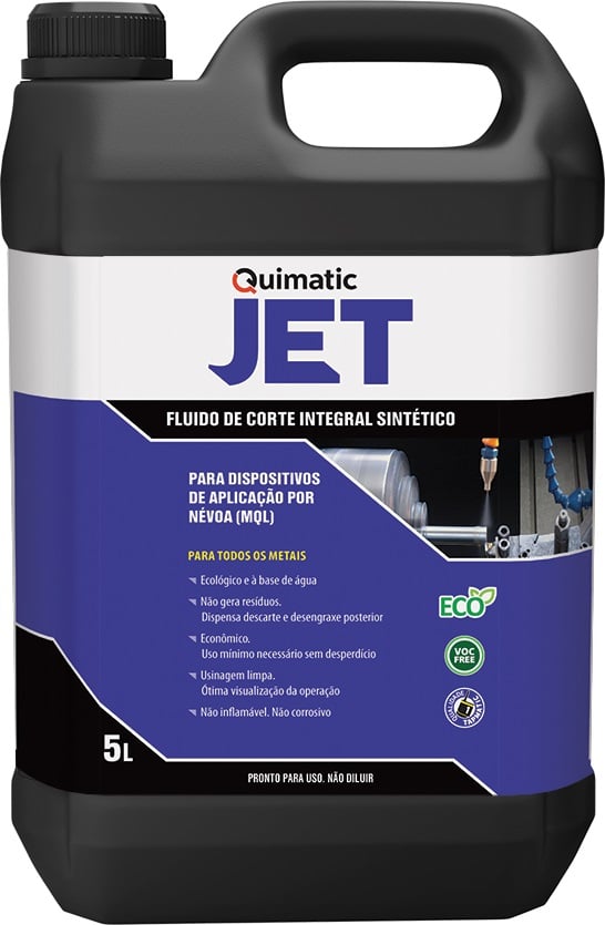 Fluído para corte, 5 litros, metais ferrosos, aço inox e metal duro, JET, QJ2