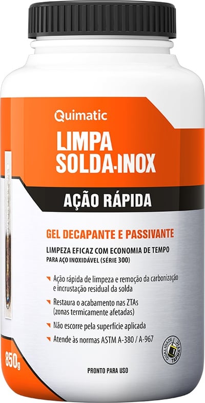 Gel limpa solda inox LT1, ação rápida