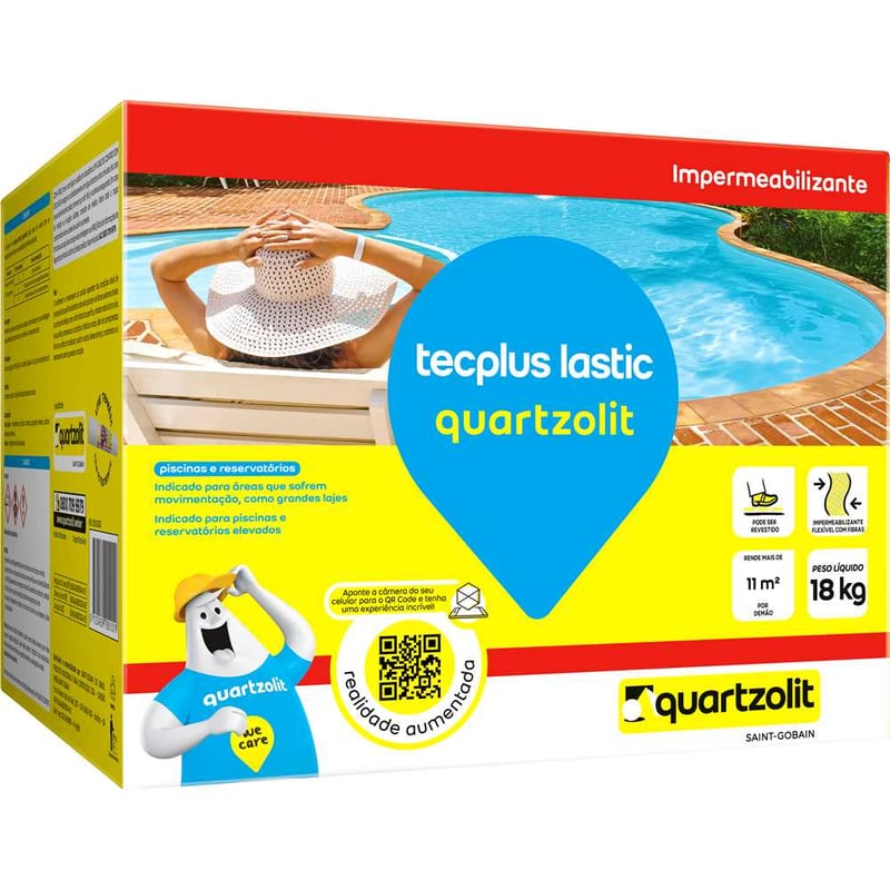 Impermeabilizante para áreas internas e externas, 18 kg, tecplus lastic