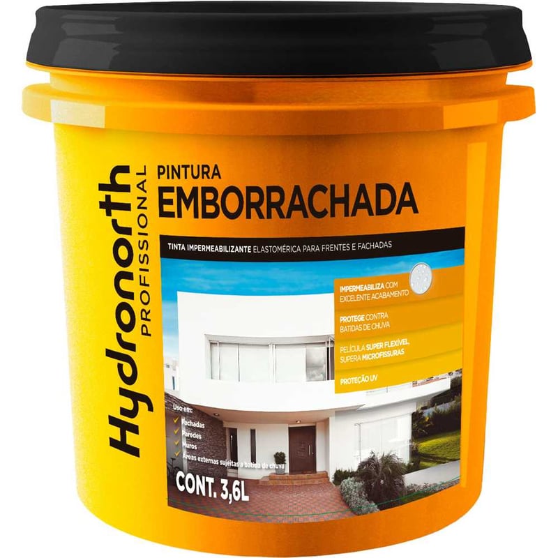 Tinta para pintura impermeabilizante, 3,6 litros, cor palha, pintura emborrachada, 95698