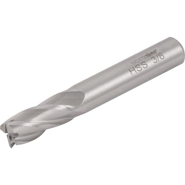 Fresa de topo, em aço rápido, 1/2", com 4 cortes, ANSI B94.11