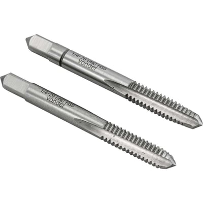 Macho manual de aço rápido 1/4" UNC, jogo com 2 peças