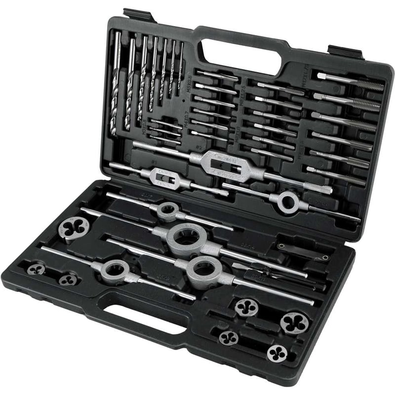 Jogo de machos e cossinetes, com 44 peças