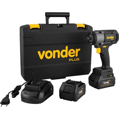 Chave de impacto, bateria 20 V, encaixe de 1/2", fonte de carregamento bivolt automático