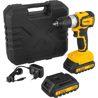 Parafusadeira/furadeira de impacto a bateria, 20 V, fonte de carregamento bivolt automática