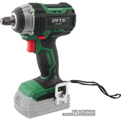 Chave de impacto, bateria intercambiável 18 V, encaixe de 1/2", sem bateria e sem carregador
