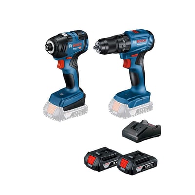Kit de parafusadeira / furadeira de impacto a bateria GSB 185-LI e chave de impacto a bateria GDV 18V-215, 18 V, 0 601 9N2 0E7