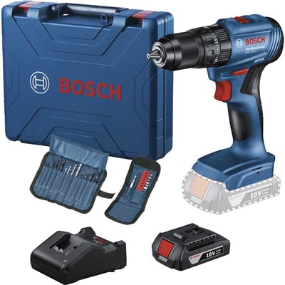 Parafusadeira/furadeira de impacto a bateria, 18 V - 2.0 ah, carregador bivolt, com 1 bateria