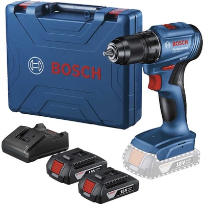 Parafusadeira/furadeira a bateria, 18 V - 2.0 ah, carregador bivolt automático, com 2 baterias