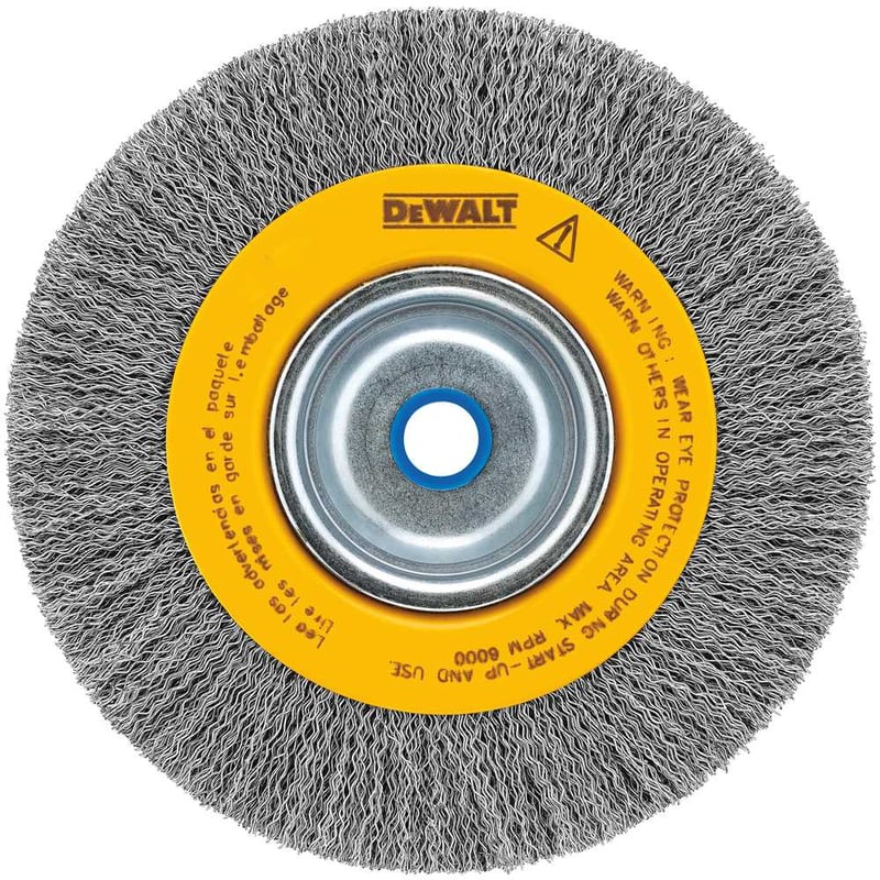 Escova circular de aço, ondulada, 200 mm x 19 mm, furo 5/8", DW4906