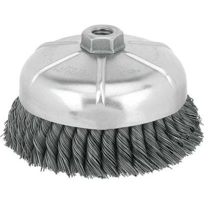 Escova copo em aço trançado, 100 mm, M14, fio 0,5 mm, 9.000 rpm, DW4916M