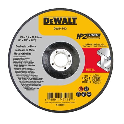 Disco desbaste 180,0 mm X 6,4 mm X 22,23 mm 7", HP2 Higt performance