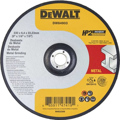 Disco desbaste 230,0 mm X 6,4 mm X 22,23 mm 9", HP2 Higt performance