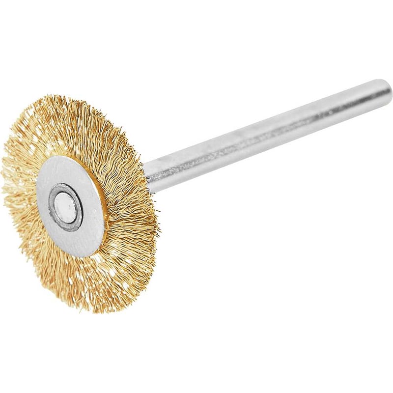 Escova circular com haste para microrretífica, em latão, 20 mm