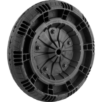 Roda completa com pneu maciço, furo de 3/4"