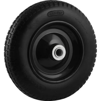 Roda completa com pneu maciço aro 8", furo de 1", capacidade 100 kg