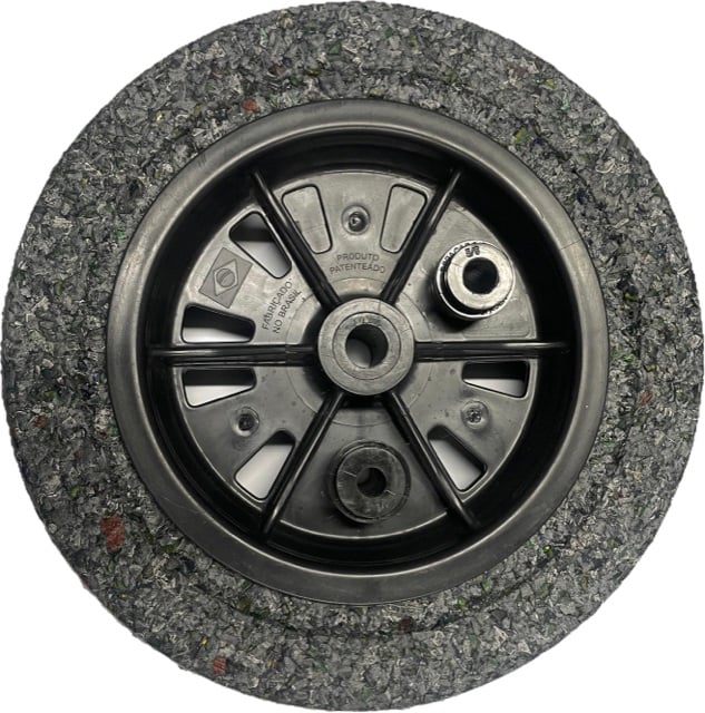Roda completa com pneu maciço, 3,25" x 8", 150 kgf, linha Forte, 3952
