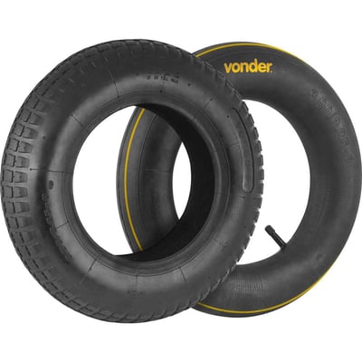 Pneu para carrinho 3,25" x 8", 2 Lonas com câmara