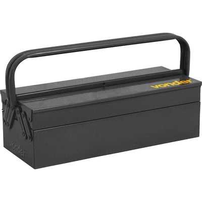 Caixa metálica sanfonada para ferramentas, com 3 gavetas, 50 cm x 19 cm x 16 cm